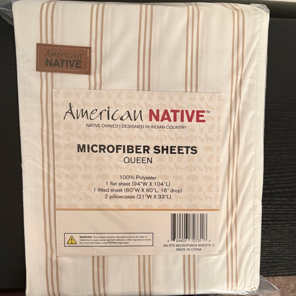 Microfiber Sheets - Tan Stripe